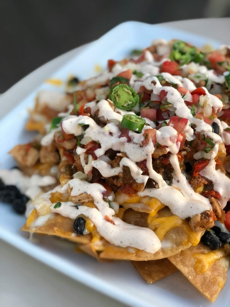 LOADED NACHOS ON TRAY